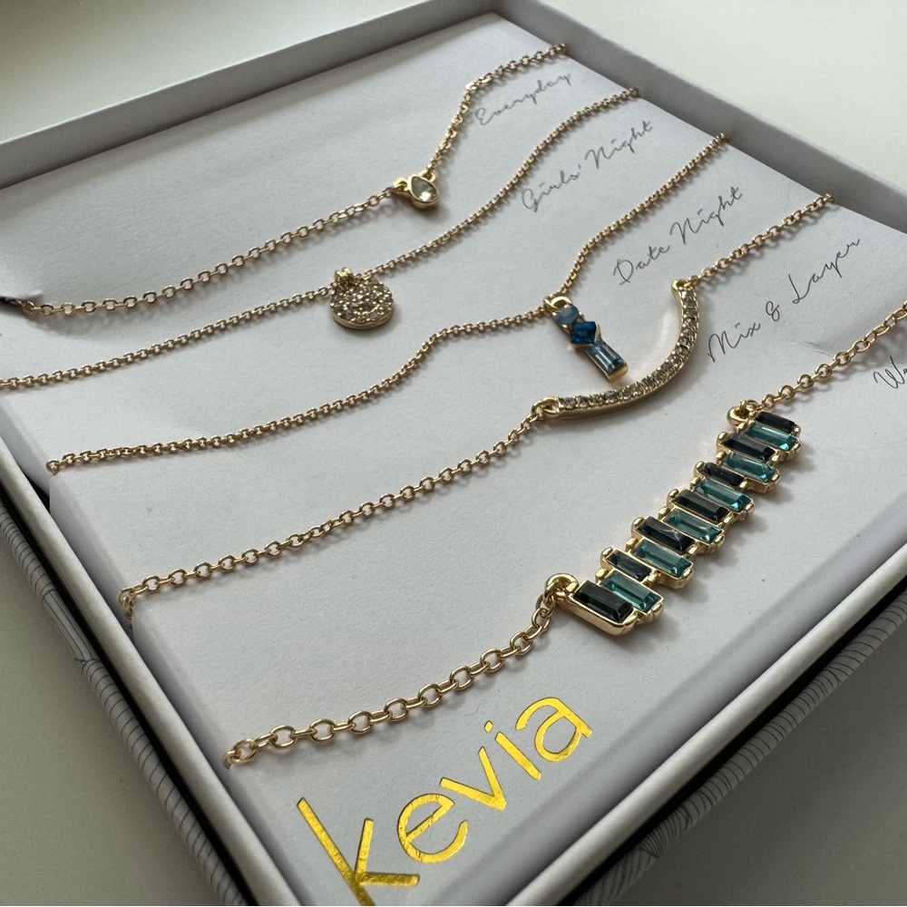 Kevia Five Piece Necklace Set Blue
